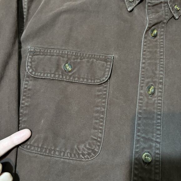 Carhartt Shirt Mens Medium Brown Oakman Twill Long Sleeve Button S09 Vintage - Picture 4 of 14